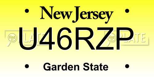 U46RZP New Jersey License Plate
