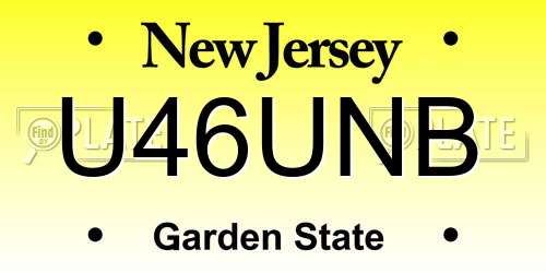 U46UNB New Jersey License Plate