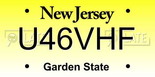 U46VHF New Jersey License Plate