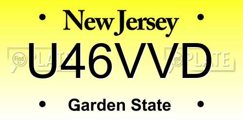 U46VVD New Jersey License Plate