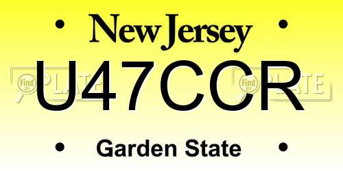U47CCR New Jersey License Plate