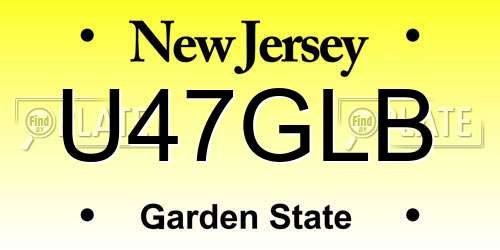 U47GLB New Jersey License Plate