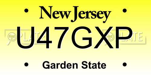 U47GXP New Jersey License Plate