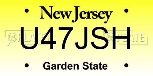 U47JSH New Jersey License Plate