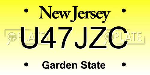 U47JZC New Jersey License Plate