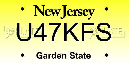 U47KFS New Jersey License Plate