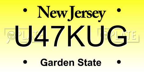 U47KUG New Jersey License Plate
