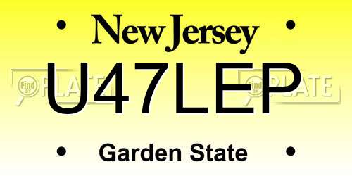 U47LEP New Jersey License Plate