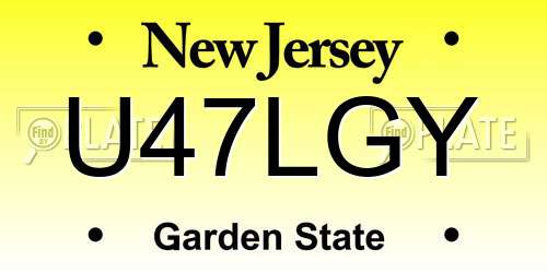 U47LGY New Jersey License Plate