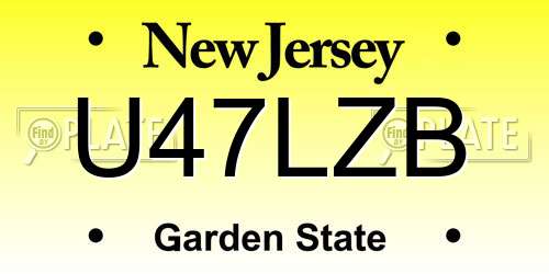 U47LZB New Jersey License Plate