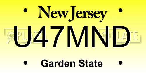 U47MND New Jersey License Plate