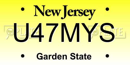 U47MYS New Jersey License Plate
