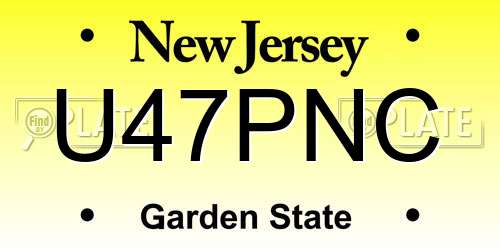 U47PNC New Jersey License Plate