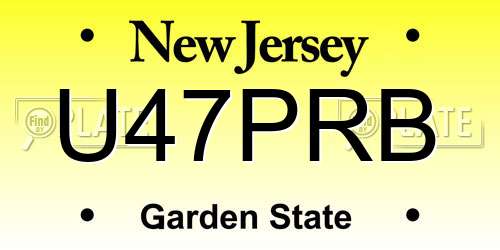 U47PRB New Jersey License Plate