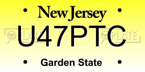 U47PTC New Jersey License Plate