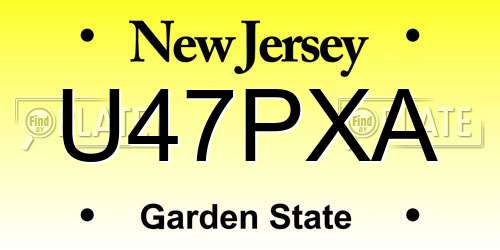 U47PXA New Jersey License Plate