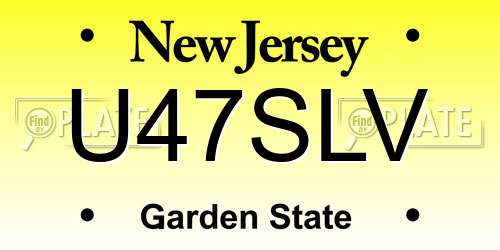 U47SLV New Jersey License Plate