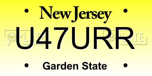 U47URR New Jersey License Plate