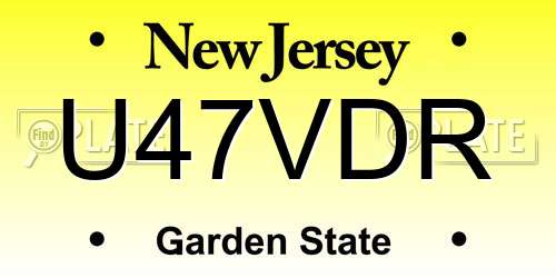 U47VDR New Jersey License Plate