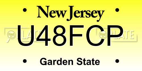 U48FCP New Jersey License Plate