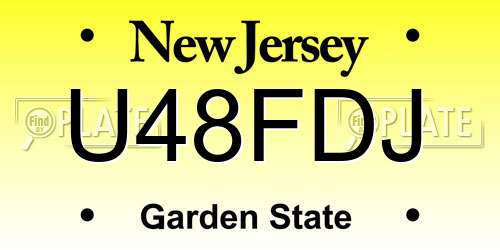 U48FDJ New Jersey License Plate