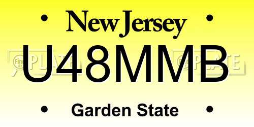 U48MMB New Jersey License Plate