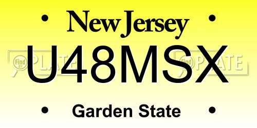 U48MSX New Jersey License Plate