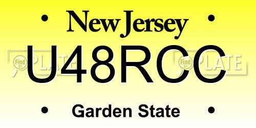 U48RCC New Jersey License Plate