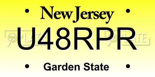 U48RPR New Jersey License Plate