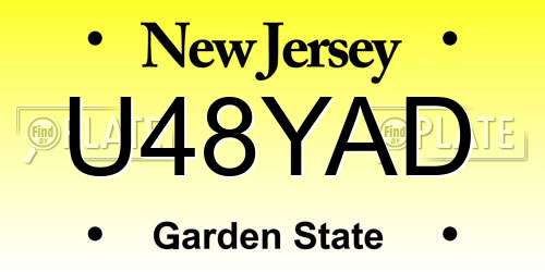 U48YAD New Jersey License Plate
