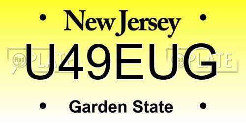 U49EUG New Jersey License Plate