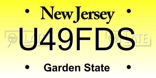 U49FDS New Jersey License Plate
