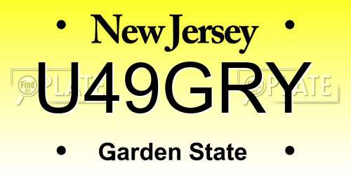 U49GRY New Jersey License Plate