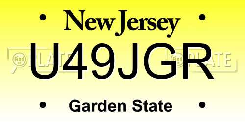 U49JGR New Jersey License Plate