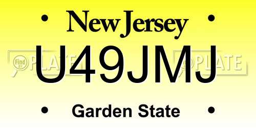 U49JMJ New Jersey License Plate