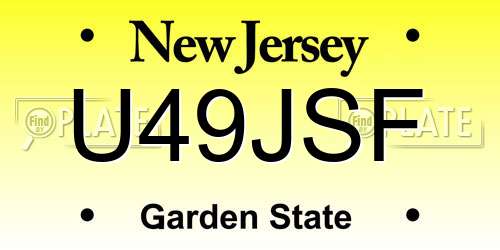 U49JSF New Jersey License Plate