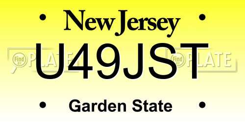 U49JST New Jersey License Plate