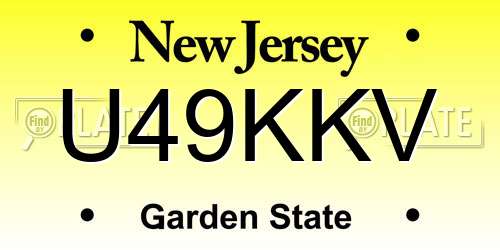 U49KKV New Jersey License Plate