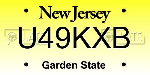 U49KXB New Jersey License Plate