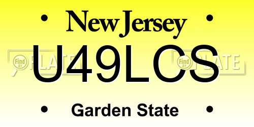U49LCS New Jersey License Plate