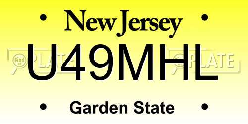 U49MHL New Jersey License Plate