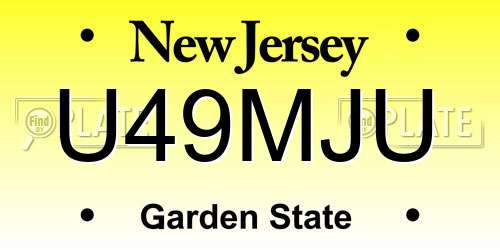 U49MJU New Jersey License Plate