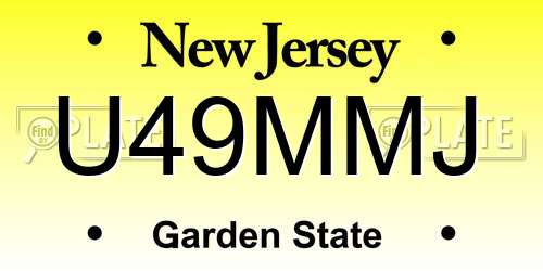 U49MMJ New Jersey License Plate