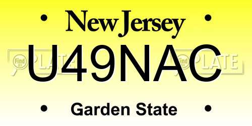 U49NAC New Jersey License Plate