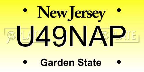 U49NAP New Jersey License Plate