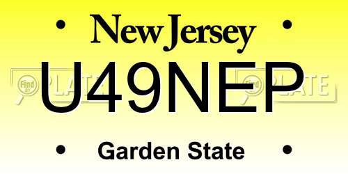 U49NEP New Jersey License Plate