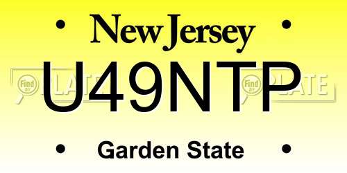 U49NTP New Jersey License Plate
