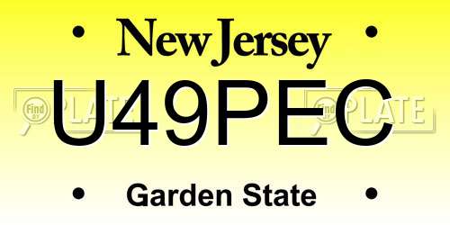 U49PEC New Jersey License Plate