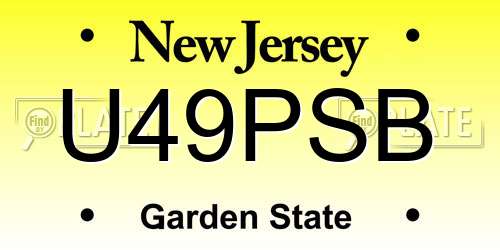 U49PSB New Jersey License Plate