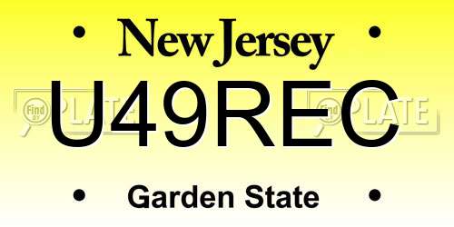 U49REC New Jersey License Plate
